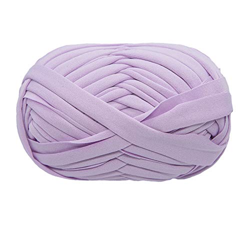 T-Shirt-Garn, Strickgarn, Stoff, Häkeltuch für Sommer, Handarbeiten, Tasche, Decke, Kissen, Häkelprojekte, 100 g (#07 hellviolett) von Eqarp