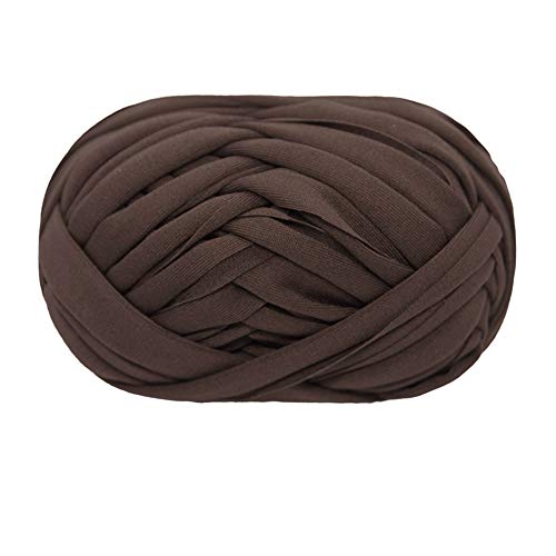 T-Shirt Garn Strickgarn Stoff Häkeln Stoff für Sommer Handarbeiten Tasche Decke Kissen Häkeln Projekte 100 g (# 24 Dunkelbraun) von Eqarp