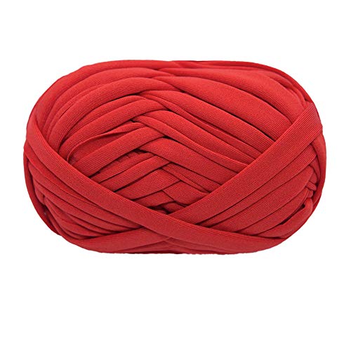 T-Shirt Garn Strickgarn Stoff Häkelstoff für Summer Hand DIY Tasche Decke Kissen Häkelprojekte 100g (# 17 Rot Orange) von Eqarp