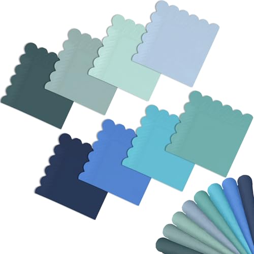 Gcardist 8 Blaue Morandi Farben Cocktail Dinner Servietten 5x5inch Einweggetränk, Hochzeit, Geburtstagsfeier Dessert Welle Papierservietten (120 Stück) von Gcardist