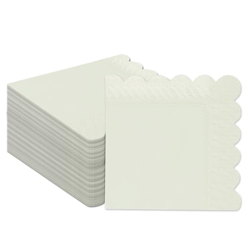 Gcardist Aprikosengrau Cocktail Dinner Servietten 5x5inch Einweggetränk, Hochzeit, Geburtstagsfeier Dessert Welle Papierservietten (120 Count) von Gcardist