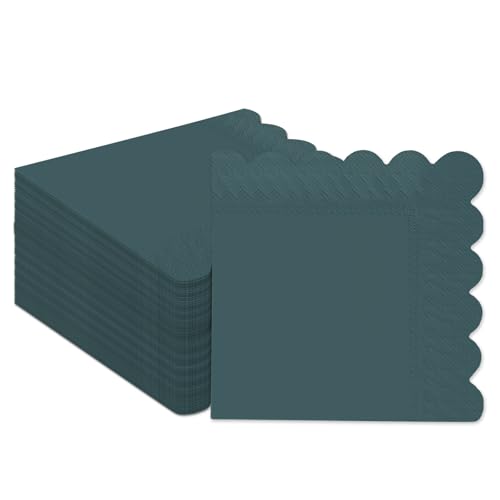 Gcardist Dunkel graublau Cocktail Dinner Servietten 5x5inch Einweggetränk, Hochzeit, Geburtstagsfeier Dessert Welle Papierservietten (120 Stück) von Gcardist