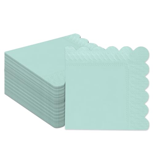 Gcardist Dunkelblau Cocktail Dinner Servietten 5x5inch Einweggetränk, Hochzeit, Geburtstagsfeier Dessert Welle Papierservietten (120 Count) von Gcardist