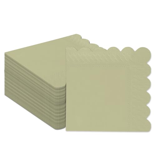 Gcardist Khaki Cocktail Dinner Servietten 5x5inch Einweggetränk, Hochzeit, Geburtstagsfeier Dessert Welle Papierservietten (120 Count) von Gcardist