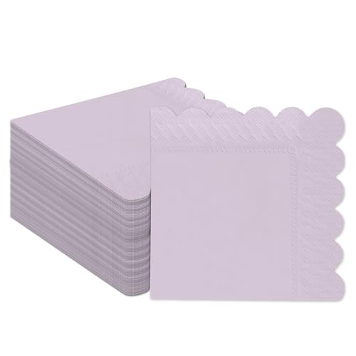 Gcardist Korallenlila Cocktail Dinner Servietten 5x5inch Einweggetränk, Hochzeit, Geburtstagsfeier Dessert Welle Papierservietten (120 Count) von Gcardist
