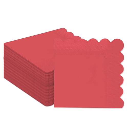 Gcardist Magenta Cocktail Dinner Servietten 5x5inch Einweggetränk, Hochzeit, Geburtstagsfeier Dessert Welle Papierservietten (120 Count) von Gcardist