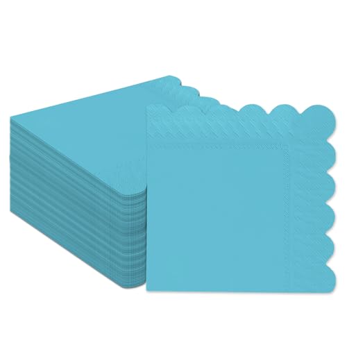Gcardist Meeresblau Cocktail Dinner Servietten 5x5inch Einweggetränk, Hochzeit, Geburtstagsfeier Dessert Welle Papierservietten (120 Stück) von Gcardist