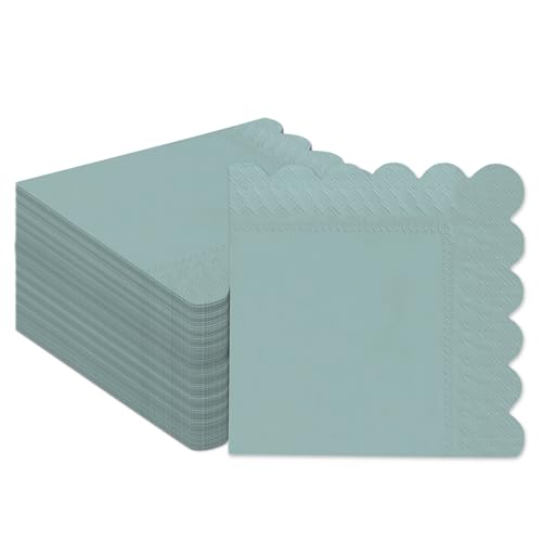 Gcardist Noch blau Cocktail Dinner Servietten 5x5inch Einweggetränk, Hochzeit, Geburtstagsfeier Dessert Welle Papierservietten (120 Stück) von Gcardist