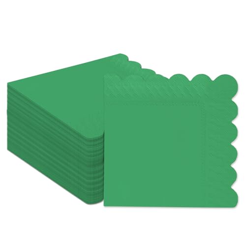 Gcardist Strahlendes Grün Cocktail Dinner Servietten 5x5inch Einweggetränk, Hochzeit, Geburtstagsfeier Dessert Welle Papierservietten (120 Count) von Gcardist