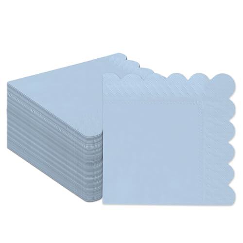 Gcardist Ultramarinblau Cocktail Dinner Servietten 5x5inch Einweggetränk, Hochzeit, Geburtstagsfeier Dessert Welle Papierservietten (120 Stück) von Gcardist