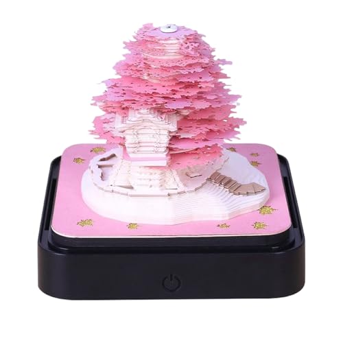 3 D ar t Kalender Notizblock, Augenfänger, 9,8x9.8x8,5 cm, Papierschnitznotepad, lustiges 3D-Memo-Pad, dekorativ für Bücherregal-Ornament, Büro und Arbeitsplatz von Gcerfby