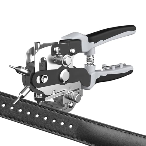 Gürtellochstempel, Hochleistungs -Rotatable -Gürtel -Loch -Puncher, Drehzabler -Werkzeug -Power -Set, 22 cm, einfach zu bedienen, tragbar für Uhrenschuhe, Geldbörsen, Kleidung, Pappe, Papier von Gcerfby