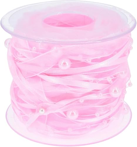 Gcljlmy 10 Meter Perlen Spitzenbordüre Vintage Perlenband Spitzenborte Spitzenband Perle Halskette Perlengirlande (Rosa 2,Einheitsgröße) von Gcljlmy