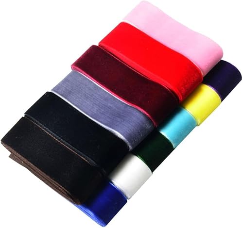 Gcljlmy 12 Stücke Samt Schleifenband Geschenkband Schmuckband für (25mm) von Gcljlmy