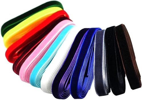 Gcljlmy 12 Stücke Samt Schleifenband Geschenkband Schmuckband für (9mm) von Gcljlmy