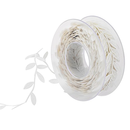 Gcljlmy 15m Blätter Band Silberband Blattband aus Polyester Zierband Spitzen für schneidern Deko Scrapbooking (Beige) von Gcljlmy