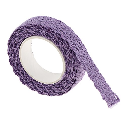 Gcljlmy 2 Yards Selbstklebendes Spitzenband Schleifenband Spitze Weihnachten Bordüre Masking Tape Klebebänder, Lila von Gcljlmy