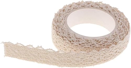 Gcljlmy 2 Yards dekorative Selbstklebende Spitze Klebeband Spitzenband Masking Tape Dekoband für Geschenke (Beige) von Gcljlmy
