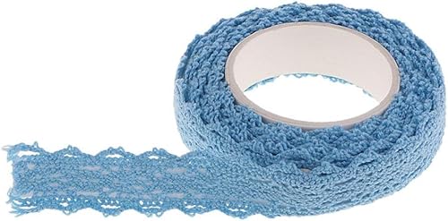 Gcljlmy 2 Yards dekorative Selbstklebende Spitze Klebeband Spitzenband Masking Tape Dekoband für Geschenke (Blau) von Gcljlmy