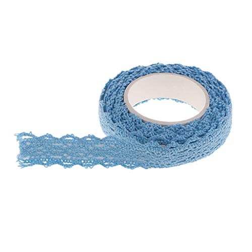 Gcljlmy 2 Yards dekorative Selbstklebende Spitze Klebeband Spitzenband Masking Tape für Geschenke (Blau) von Gcljlmy