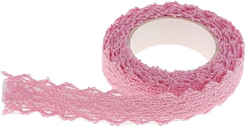 Gcljlmy 2 Yards dekorative Selbstklebende Spitze Klebeband Spitzenband Masking Tape für Geschenke (Rosa) von Gcljlmy