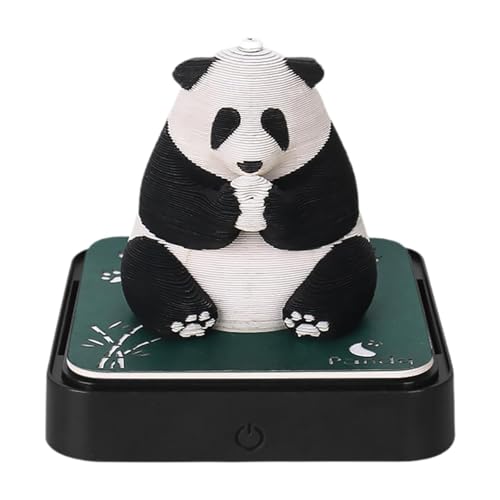 Gcljlmy 2025 Schreibtischkalender Haftnotizen Papierschnitzkunst Zeitmesser Kalender Panda DIY Notizen Notizblock für Home Desk Desktop Dekoration (A) von Gcljlmy