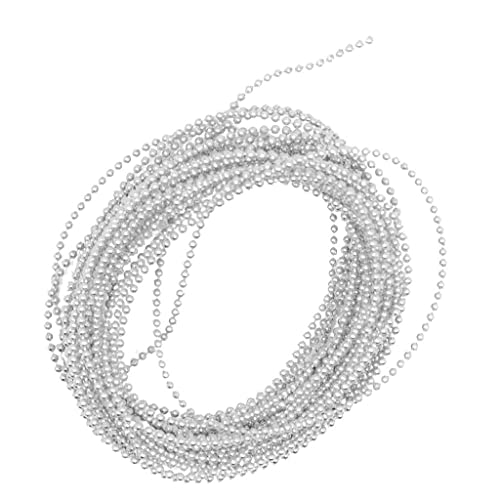 Gcljlmy 5 Meter Perlenband Perle Halskette Perlengirlande Perlenschnur Mini-Perlen Schmucksteine für Nageldesign Dekoration (Silber) von Gcljlmy