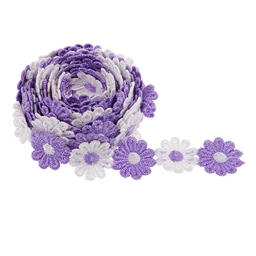 Gcljlmy Daisy Blumen Stickerei Bänder Satinband Seidenbänder Schleifenband Hochzeit Dekoband Satin Geschenkband - Lila Weiß Gcljlmy Daisy Blumen Stickerei Bänder Satinband Seidenbänder Schleifenband Hochzeit Dekoband Satin Geschenkband - Lila Weiß von Gcljlmy
