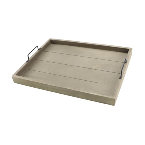 Gcljlmy Holz-Serviertablett mit Griffen, dekorativ, rechteckig, elegant für Abendessen, Servierbrett, Servierplatte für Schlafzimmer, Kommode (Grün) von Gcljlmy