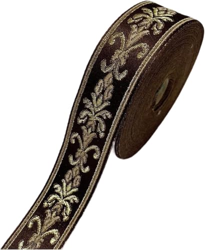 Gcljlmy Jacquard Ribbon DIY -Projekte Crafts Clothing Decoration Nähen Spitzenband Stoffverkleidung für Röcke Quilts Taschen Stirnband Nähen (Braun) von Gcljlmy