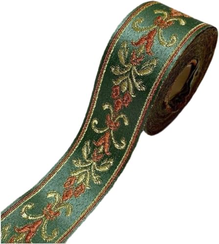 Gcljlmy Jacquard Ribbon DIY -Projekte Crafts Clothing Decoration Nähen Spitzenband Stoffverkleidung für Röcke Quilts Taschen Stirnband Nähen (Grün) von Gcljlmy