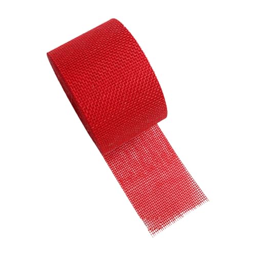 Gcljlmy Juteband, Leinenimitat, Drahtband, handgefertigt, Geschenkband, Kunstleinenband für Geburtstage, Babypartys, Vasen, Flaschen (Rot) von Gcljlmy