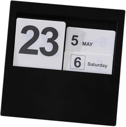 Gcljlmy Kalender-Dekorationssammlung, Geburtstagsgeschenk, Holzfigur, Ornament für Wohnzimmer, Bücherregal, Tischdekoration, Einweihungsgeschenk (Schwarzer Kartenkalender) von Gcljlmy