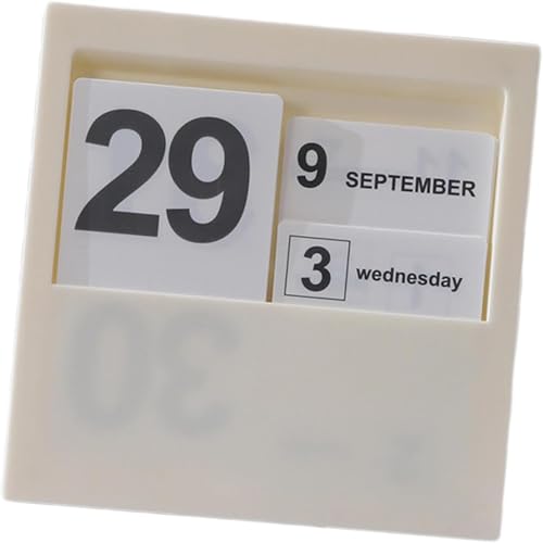 Gcljlmy Kalender-Dekorationssammlung, Geburtstagsgeschenk, Holzfigur, Ornament für Wohnzimmer, Bücherregal, Tischdekoration, Einweihungsgeschenk (Weißer Kartenkalender) von Gcljlmy