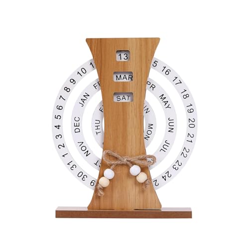 Gcljlmy Kalender aus Holz, Schreibtischkalender, Sammelkalender aus Holzscheiben, Schreibtischdekoration für Bücherregal, Zuhause, Wohnzimmer (Riesenrad) von Gcljlmy