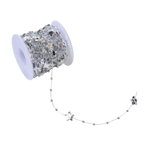 Gcljlmy Künstliche Perlen String, Runde Perlengirlande, 10m Perlenkette Deko Angelschnur, Artificial Beads String für DIY Handwerk Haarschmuck Weihnachtsbaum Tischdeko Hochzeit Vorhang (Silver Star) Gcljlmy Künstliche Perlen String, Runde Perlengirlande, 10m Perlenkette Deko Angelschnur, Artificial Beads String für DIY Handwerk Haarschmuck Weihnachtsbaum Tischdeko Hochzeit Vorhang (Silver Star) von Gcljlmy