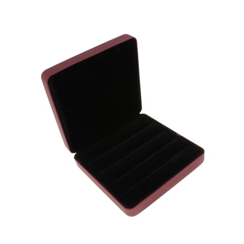 Gcljlmy -Organizer, Schmuckschatulle, dekorativ, elegant, für unterwegs, 4-reihige Ringfächer für Frauen, Geburtstagsgeschenk, vielseitige, Blau (Rot) von Gcljlmy