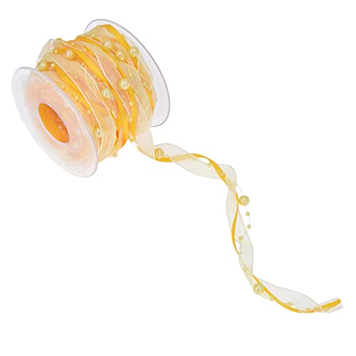 Gcljlmy Perlenband Chiffon Applikation handgefertigt für Braut Kleidung DIY Geschenkverpackung Dekoration (Gelb) von Gcljlmy
