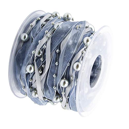 Gcljlmy Perlenband Chiffon Applikation handgefertigt für Braut Kleidung DIY Geschenkverpackung Dekoration (Grau) von Gcljlmy