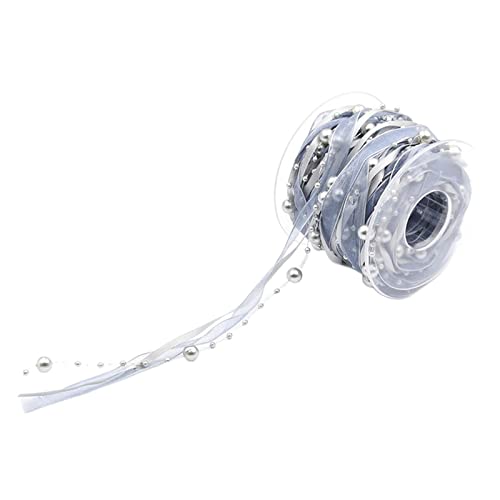 Gcljlmy Perlenband Chiffon Applikation handgefertigt für Braut Kleidung DIY Geschenkverpackung Dekoration (Hellgrau) von Gcljlmy