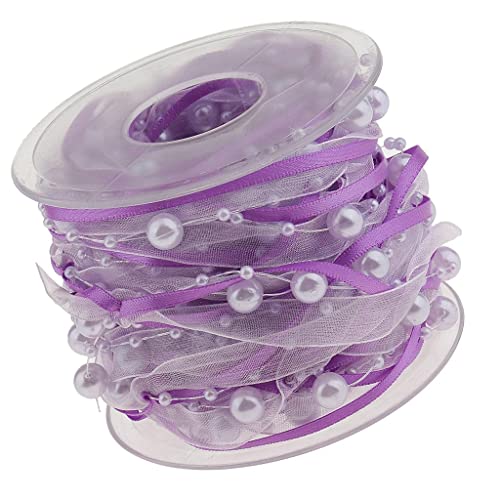 Gcljlmy Perlenband Chiffon Applikation handgefertigt für Braut Kleidung DIY Geschenkverpackung Dekoration (Lila) von Gcljlmy
