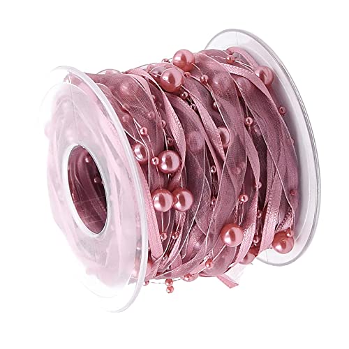 Gcljlmy Perlenband Chiffon Applikation handgefertigt für Braut Kleidung DIY Geschenkverpackung Dekoration (Rosa) von Gcljlmy