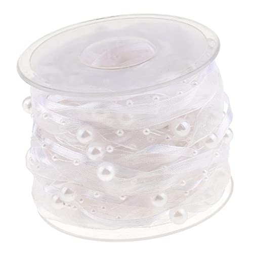 Gcljlmy Perlenband Chiffon Applikation handgefertigt für Braut Kleidung DIY Geschenkverpackung Dekoration (Weiß) von Gcljlmy