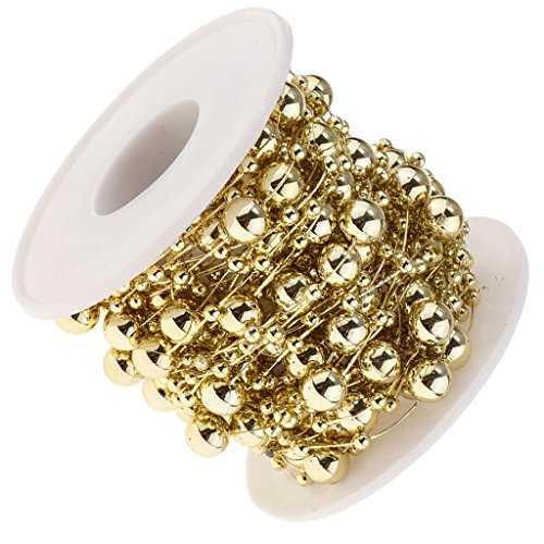 Gcljlmy Perlenband Perlengirlande Perlenvorhang Perlen Türvorhang für Hochzeitsdeko und Tischdeko (Gold) von Gcljlmy