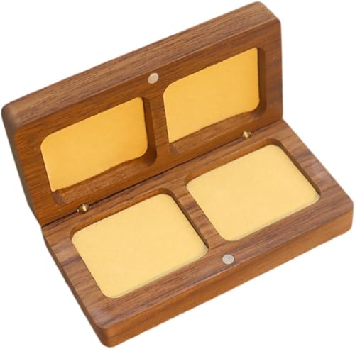 Gcljlmy Ringbox aus Holz, Schmuckschatulle, rustikal, aus schwarzem Walnussholz, als Geschenk für Paare, Ringbox für Jahrestag, Hochzeit, Zeremonie (Champagner-futter) von Gcljlmy