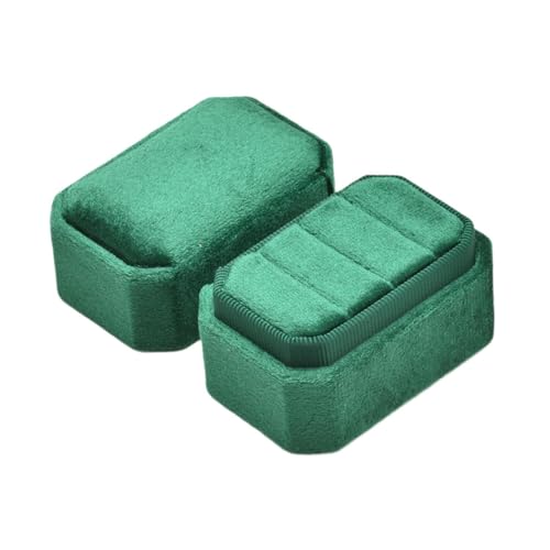 Gcljlmy Schmuckschatulle aus Samt, Schmuckaufbewahrung, Ringschatulle, dekorativ, elegant, tragbare Schmuckaufbewahrungsbox, Schmuck-Organizer (Dunkelgrün) von Gcljlmy