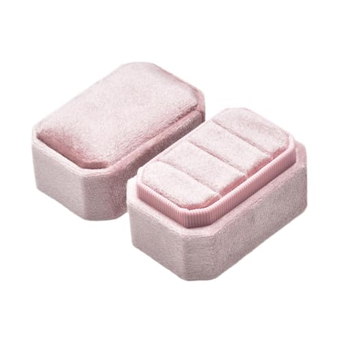Gcljlmy Schmuckschatulle aus Samt, Schmuckaufbewahrung, Ringschatulle, dekorativ, elegant, tragbare Schmuckaufbewahrungsbox, Schmuck-Organizer (Rosa) von Gcljlmy