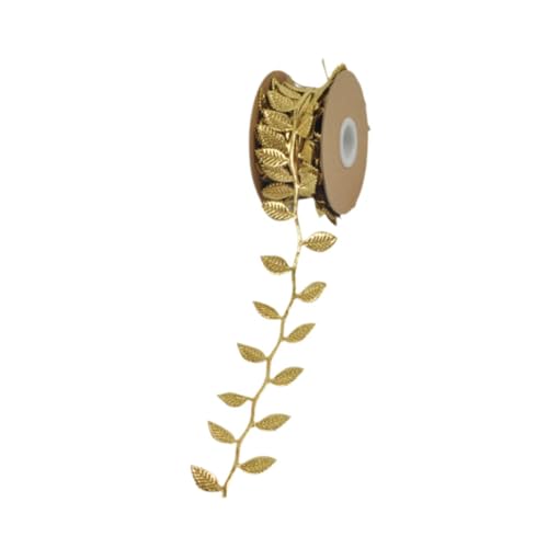 Gcljlmy Weihnachtsband, Hochzeitsdekor, Zubehör, dekoratives 10 m langes Seil, Kranzherstellung für Babyparty, Weihnachtsbaum, Party, Zuhause (Goldblätter) von Gcljlmy