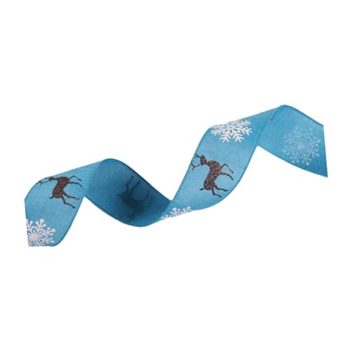 Gcljlmy Weihnachtsband, dekoratives Band, glitzerndes Rentier, 5,1 cm, 10 Meter lang, Weihnachtsdekoration, Leinenband für Feiertagsparty (Blau) von Gcljlmy