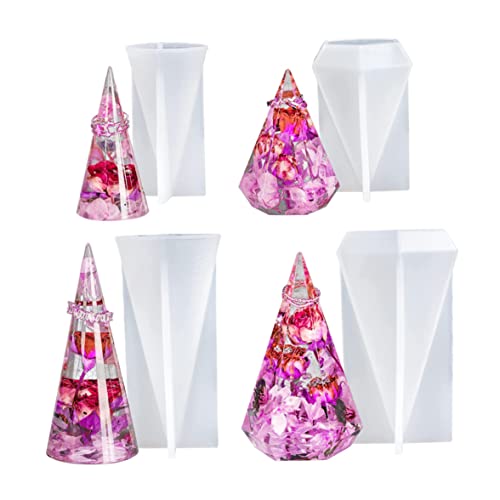 4 stücke Geometrische 3D Kegel Silikonharzformen, Pyramide Silikon Epoxidharzformen, Ringkegel Harz Formen Silikon Pyramide Epoxidharz Epoxidharz Casting Schmuck Ständer Kerzenform Für DIY 4 stücke Geometrische 3D Kegel Silikonharzformen, Pyramide Silikon Epoxidharzformen, Ringkegel Harz Formen Silikon Pyramide Epoxidharz Epoxidharz Casting Schmuck Ständer Kerzenform Für DIY von Gcroet